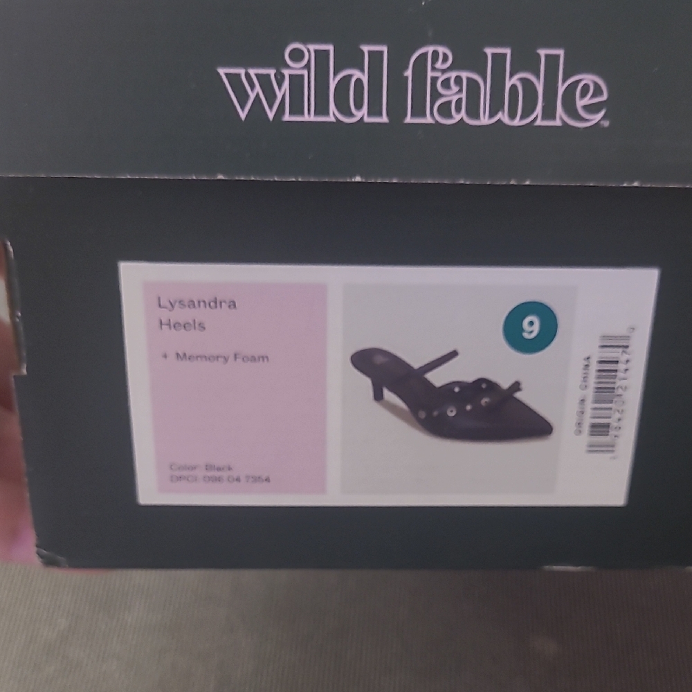 wild fable Black Pointed-Toe Mule Heels with Stud Detail